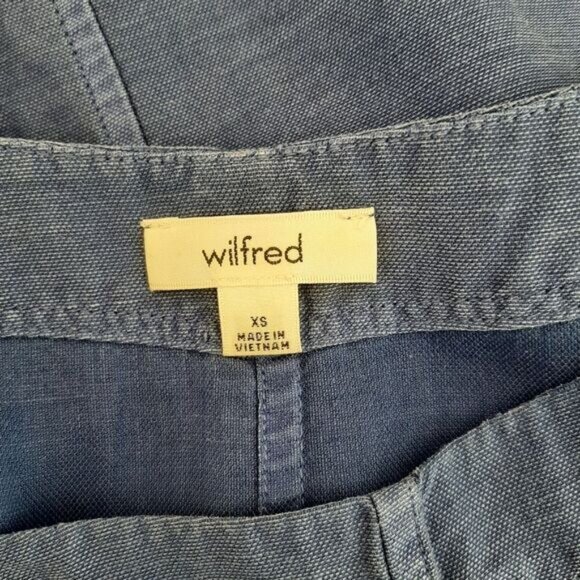 WILFRED | Aritzia Delphine Relaxed Fit Shift Dress w/ Pockets Blue Sz XS Flawed - Picture 14 of 14